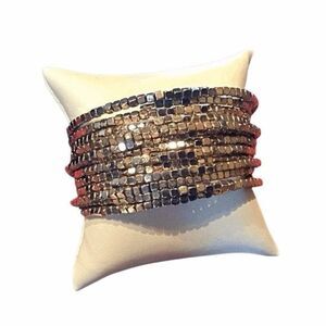 Boutique gold metal wrap bracelet